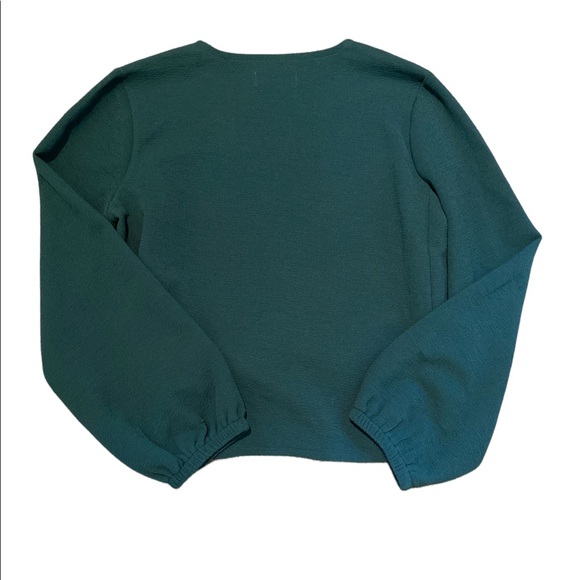 Madewell texture & thread crepe wrap top green small NWT - Picture 4 of 6